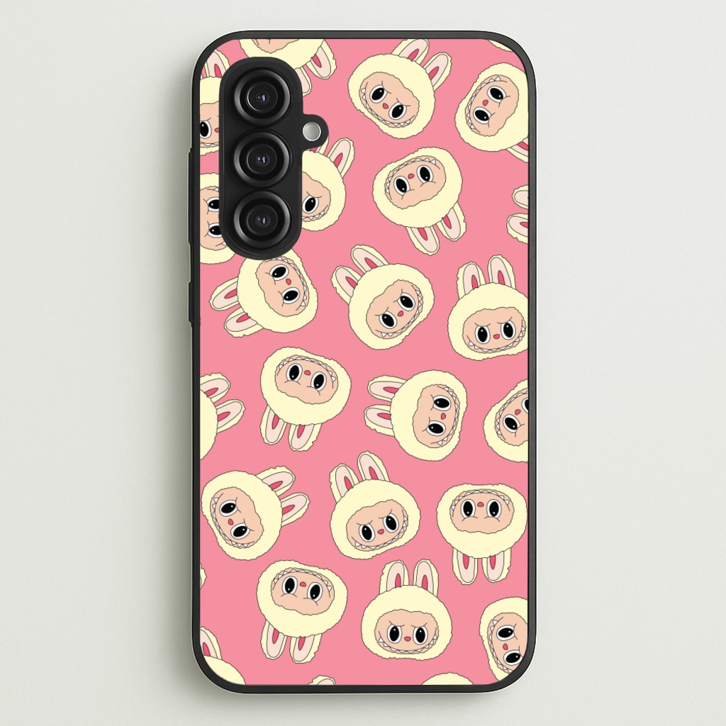 Cute Cream Monster Face Pattern - Plushy Phone Case for Galaxy S23FE