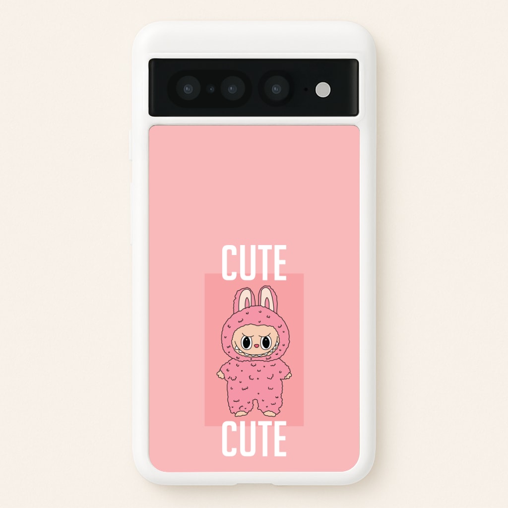 Cute Pink Monster - Plushy Phone Case for Google Pixel 7 Pro