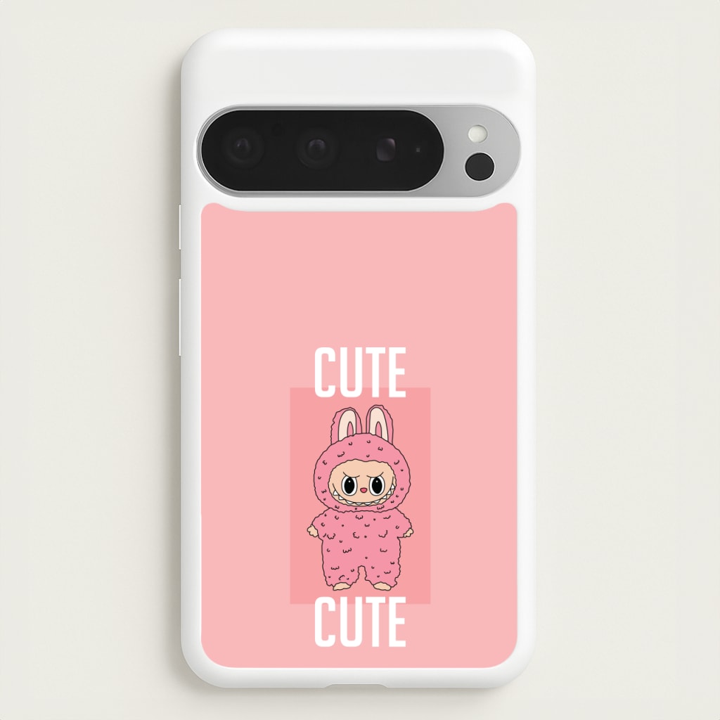 Cute Pink Monster - Plushy Phone Case for Google Pixel 9 Pro XL