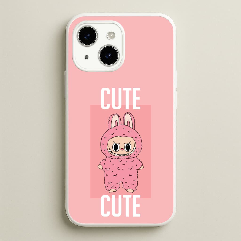 Cute Pink Monster - Plushy Phone Case for iPhone 15 Plus