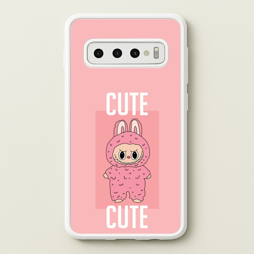 Cute Pink Monster - Plushy Phone Case for Galaxy S10