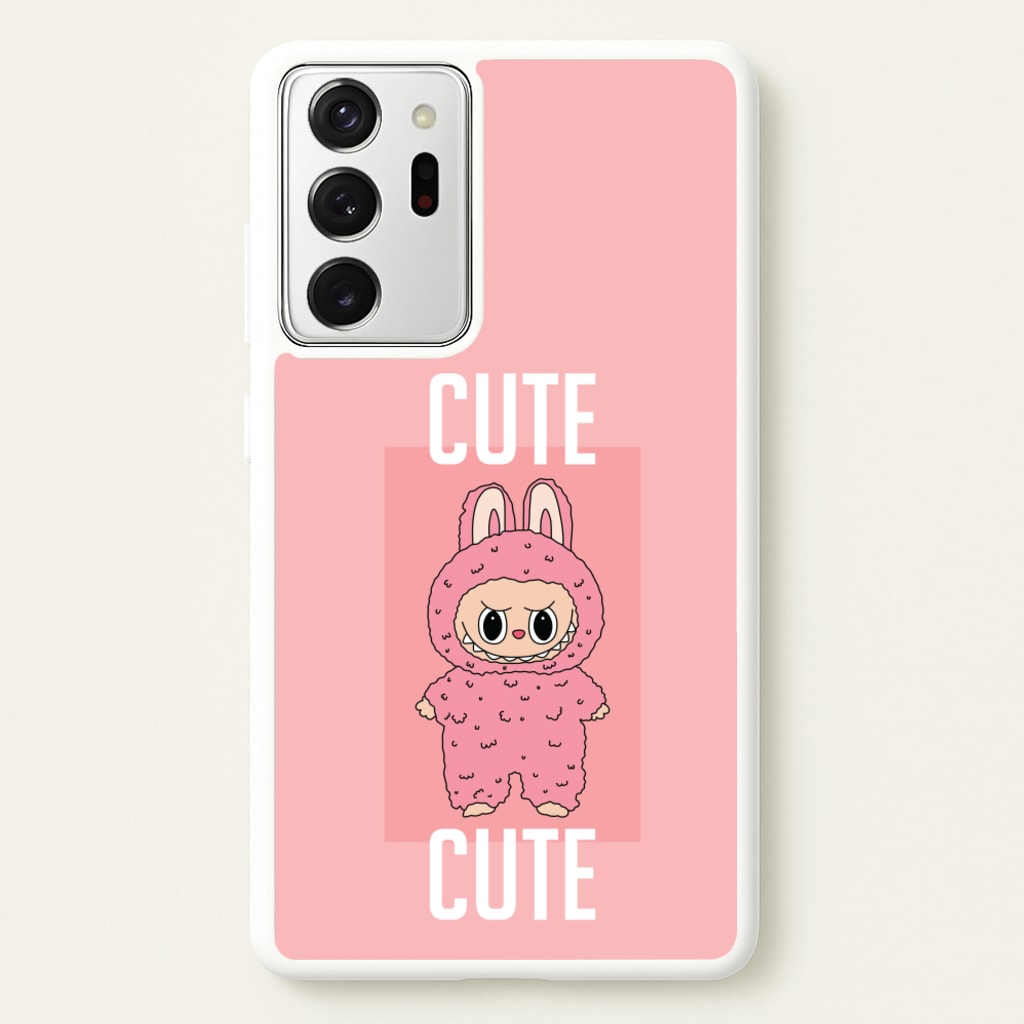 Cute Pink Monster - Plushy Phone Case for Galaxy Note 20 Ultra
