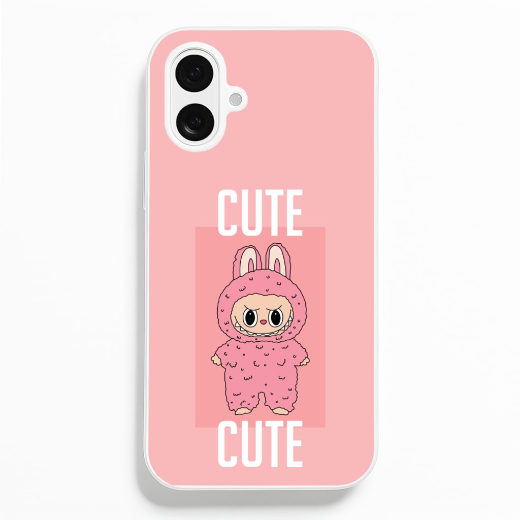 Cute Pink Monster - Plushy Phone Case for iPhone 16 Plus
