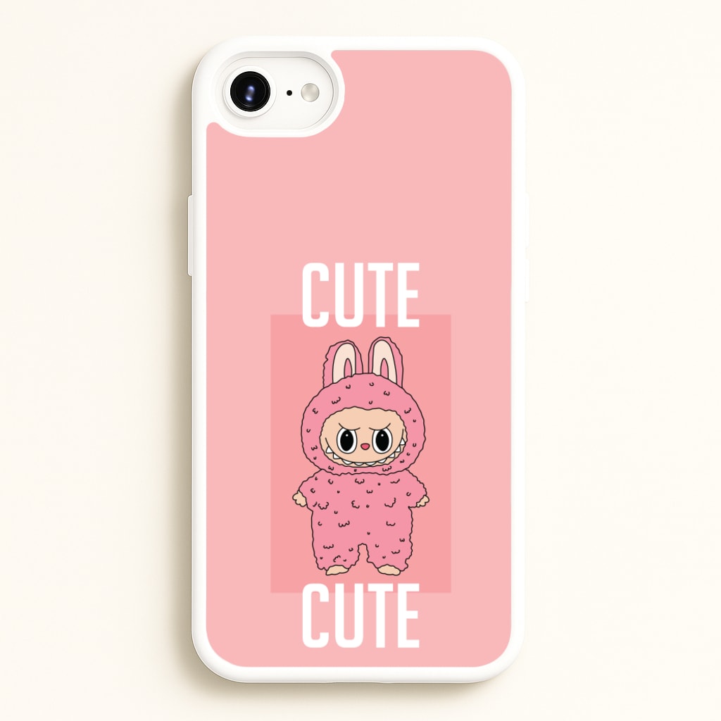 Cute Pink Monster - Plushy Phone Case for iPhone 6 / 7 / 8 / SE