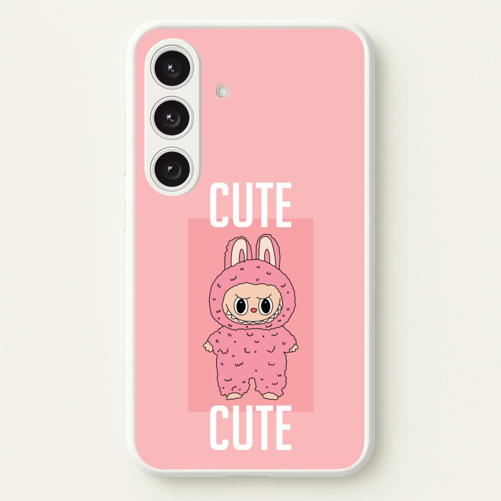 Cute Pink Monster - Plushy Phone Case for Galaxy S24