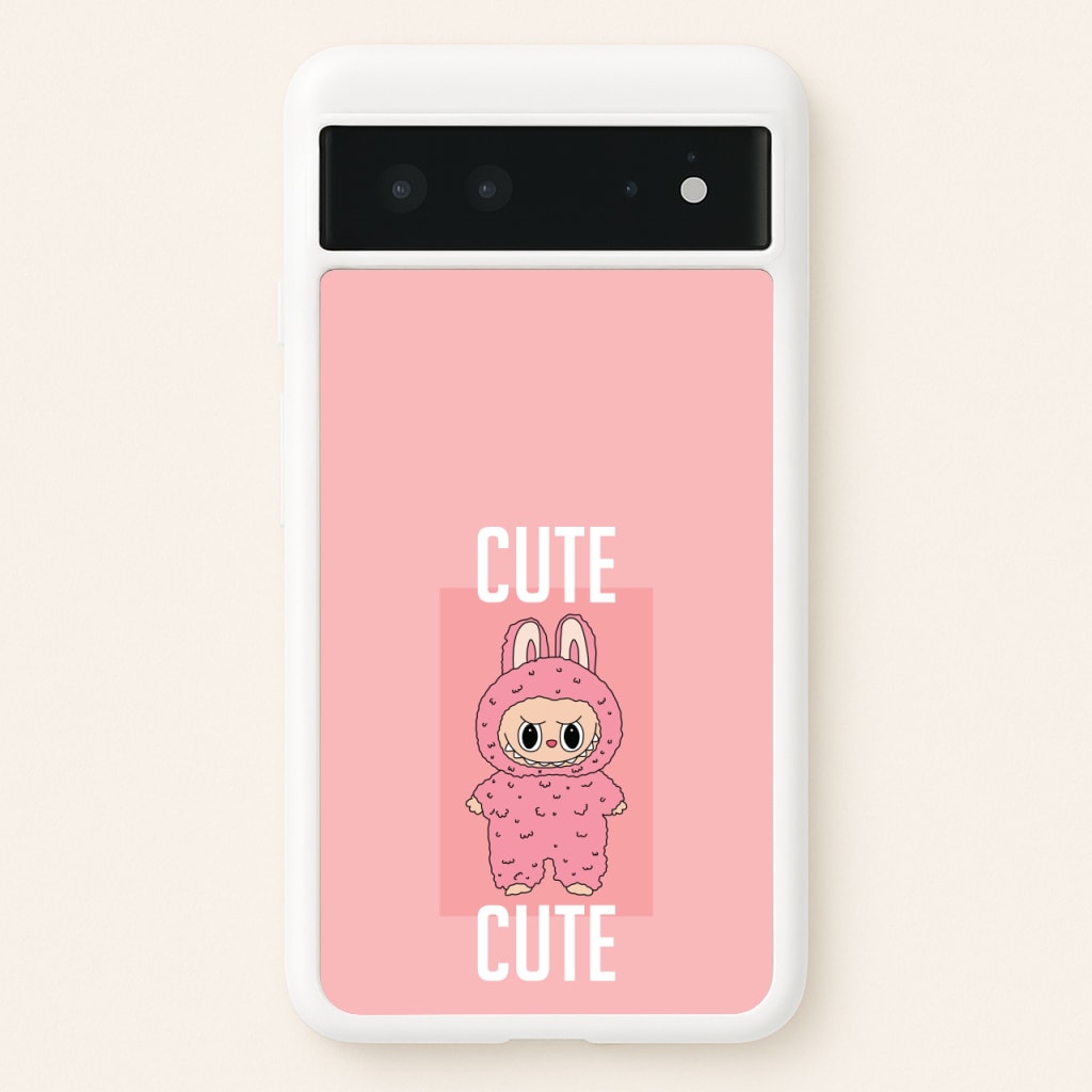 Cute Pink Monster - Plushy Phone Case for Google Pixel 6