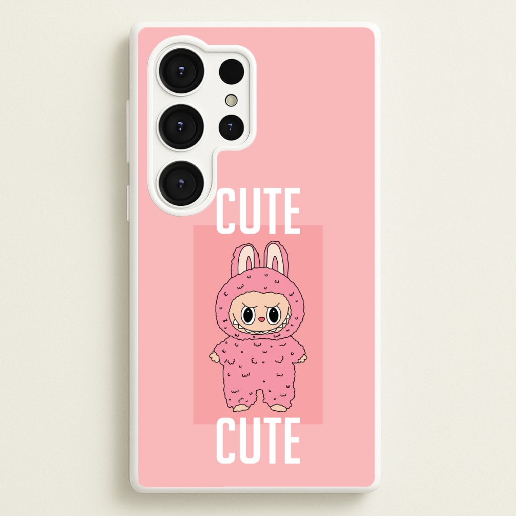 Cute Pink Monster - Plushy Phone Case for Galaxy S25 Ultra
