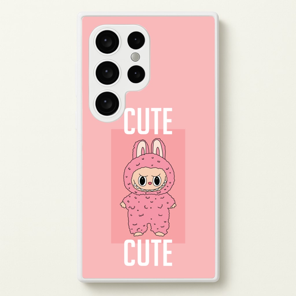 Cute Pink Monster - Plushy Phone Case for Galaxy S24 Ultra