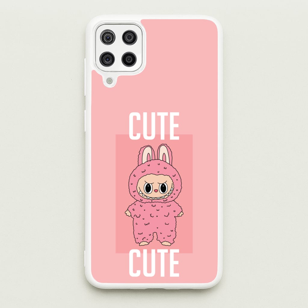 Cute Pink Monster - Plushy Phone Case for Galaxy A12