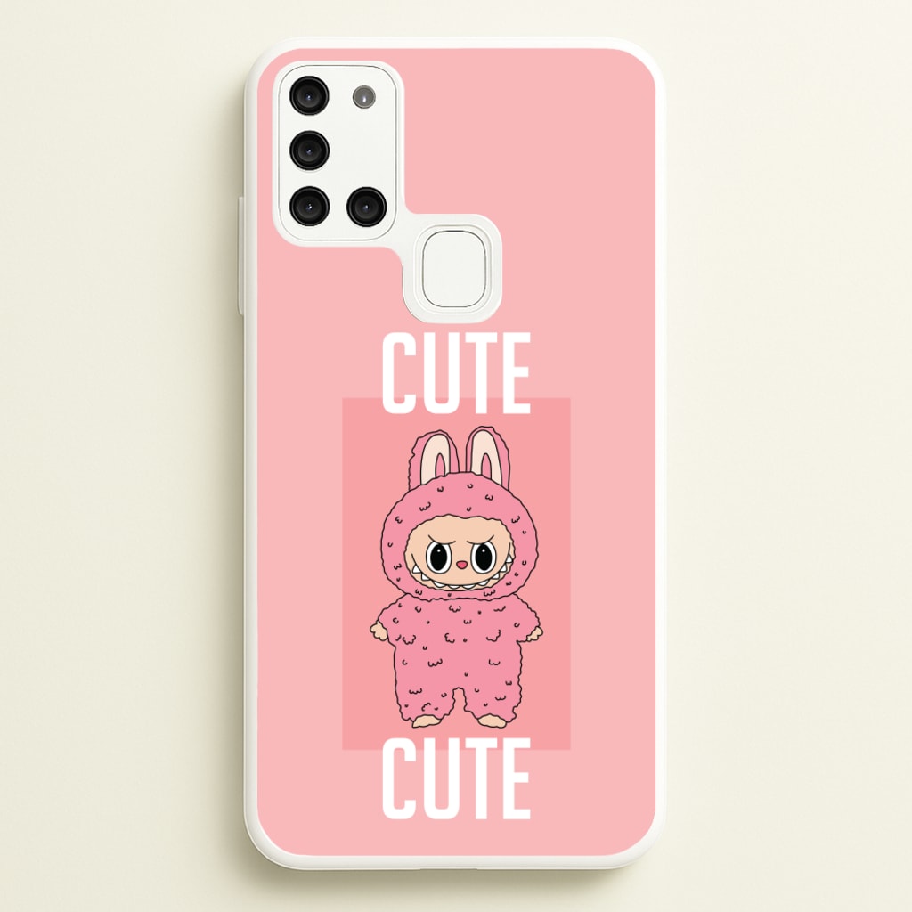 Cute Pink Monster - Plushy Phone Case for Galaxy A21s