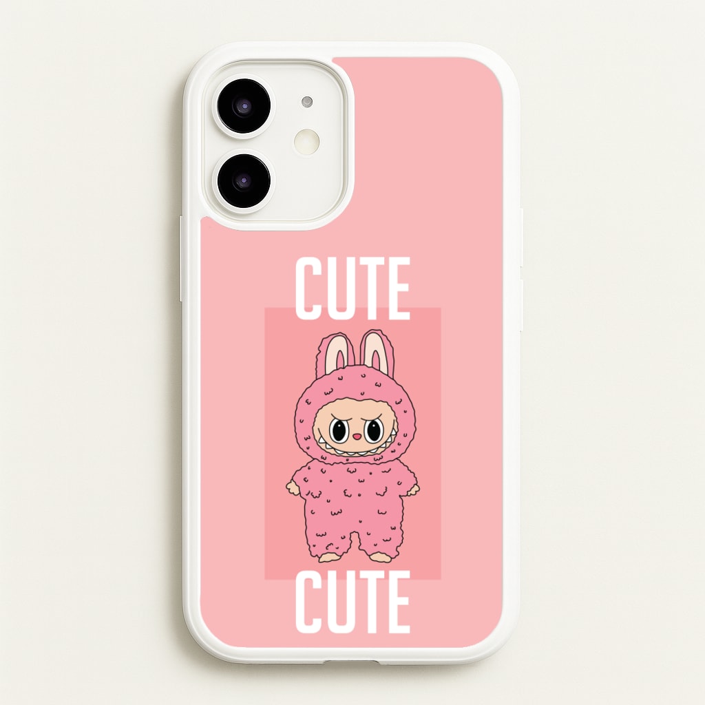 Cute Pink Monster - Plushy Phone Case for iPhone 12 Mini