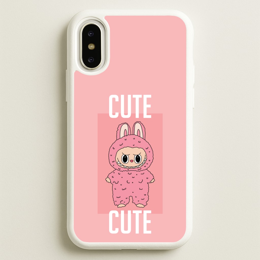 Cute Pink Monster - Plushy Phone Case for iPhone X / XS