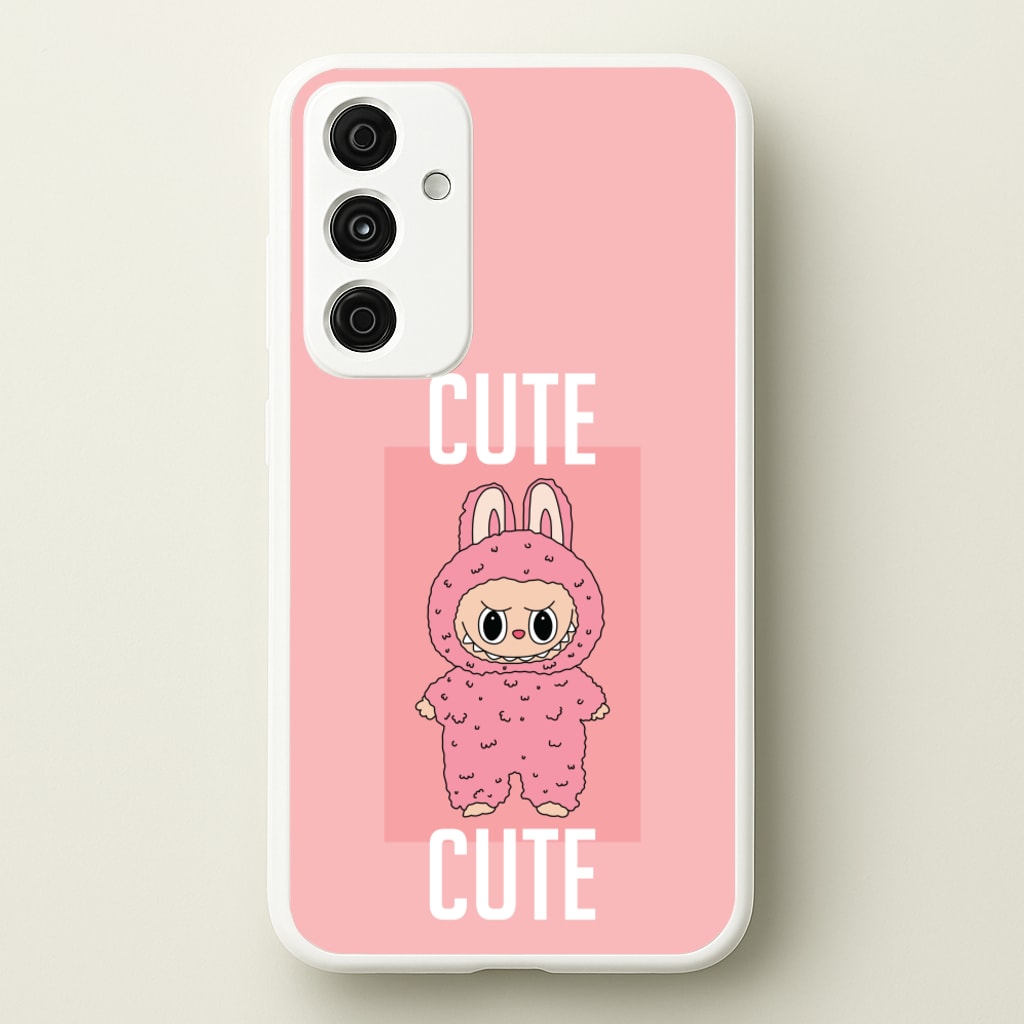 Cute Pink Monster - Plushy Phone Case for Galaxy A35