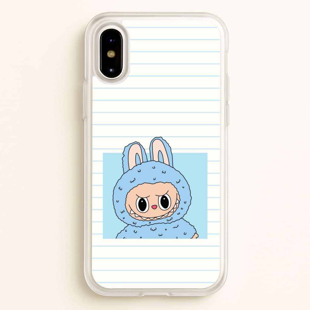 Cute Blue Notebook Monster - Plushy Phone Case for iPhone X / XS