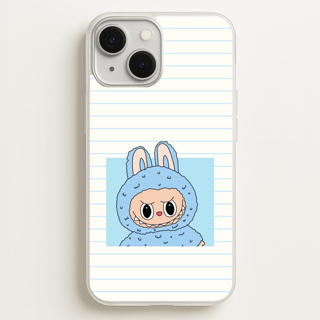 Cute Blue Notebook Monster - Plushy Phone Case for iPhone 13