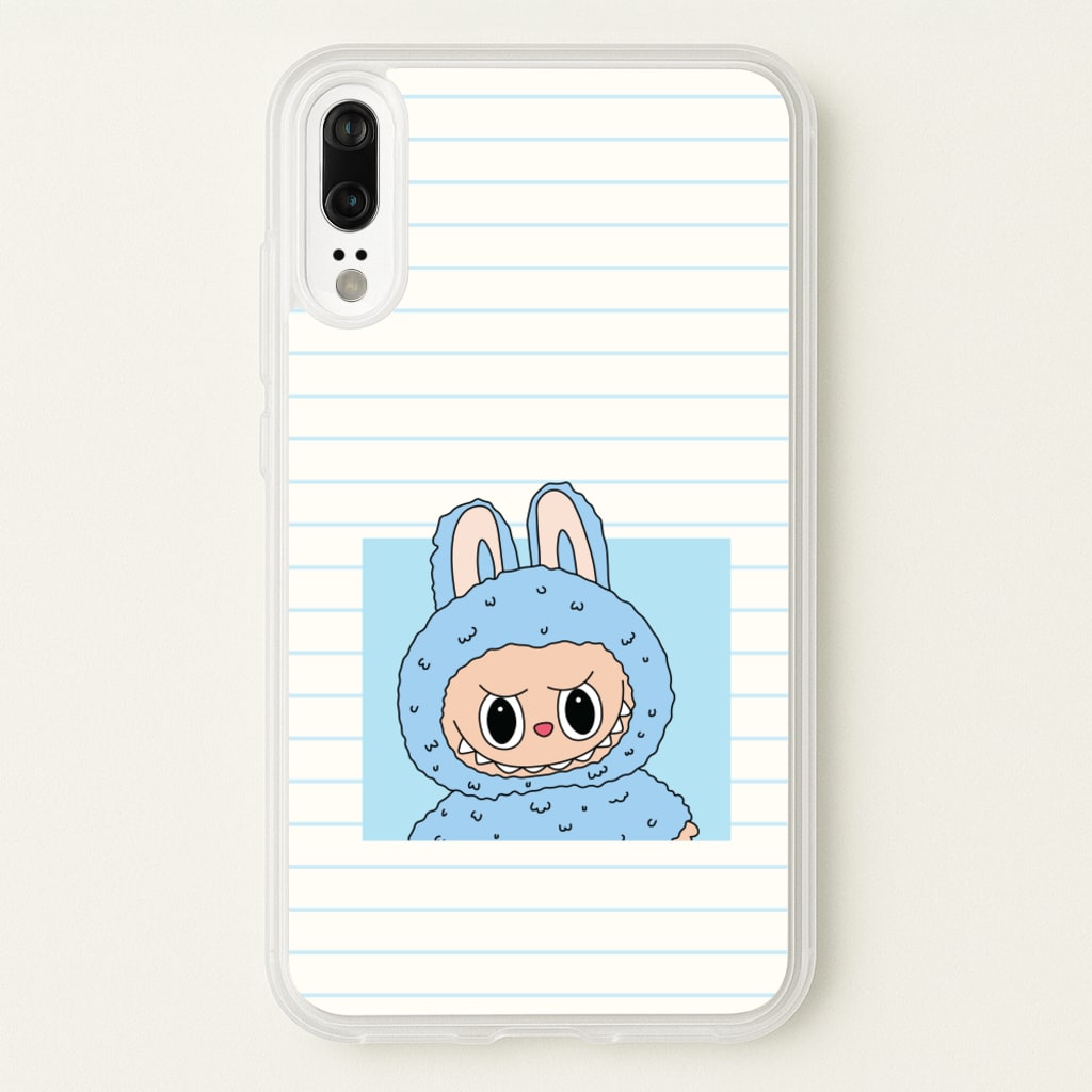Cute Blue Notebook Monster - Plushy Phone Case for Huawei P20