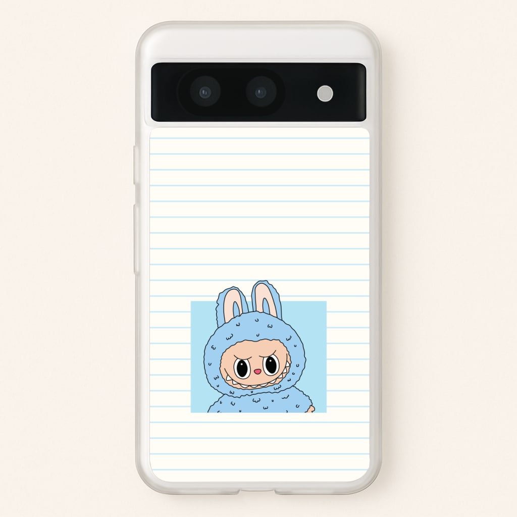 Cute Blue Notebook Monster - Plushy Phone Case for Google Pixel 8a