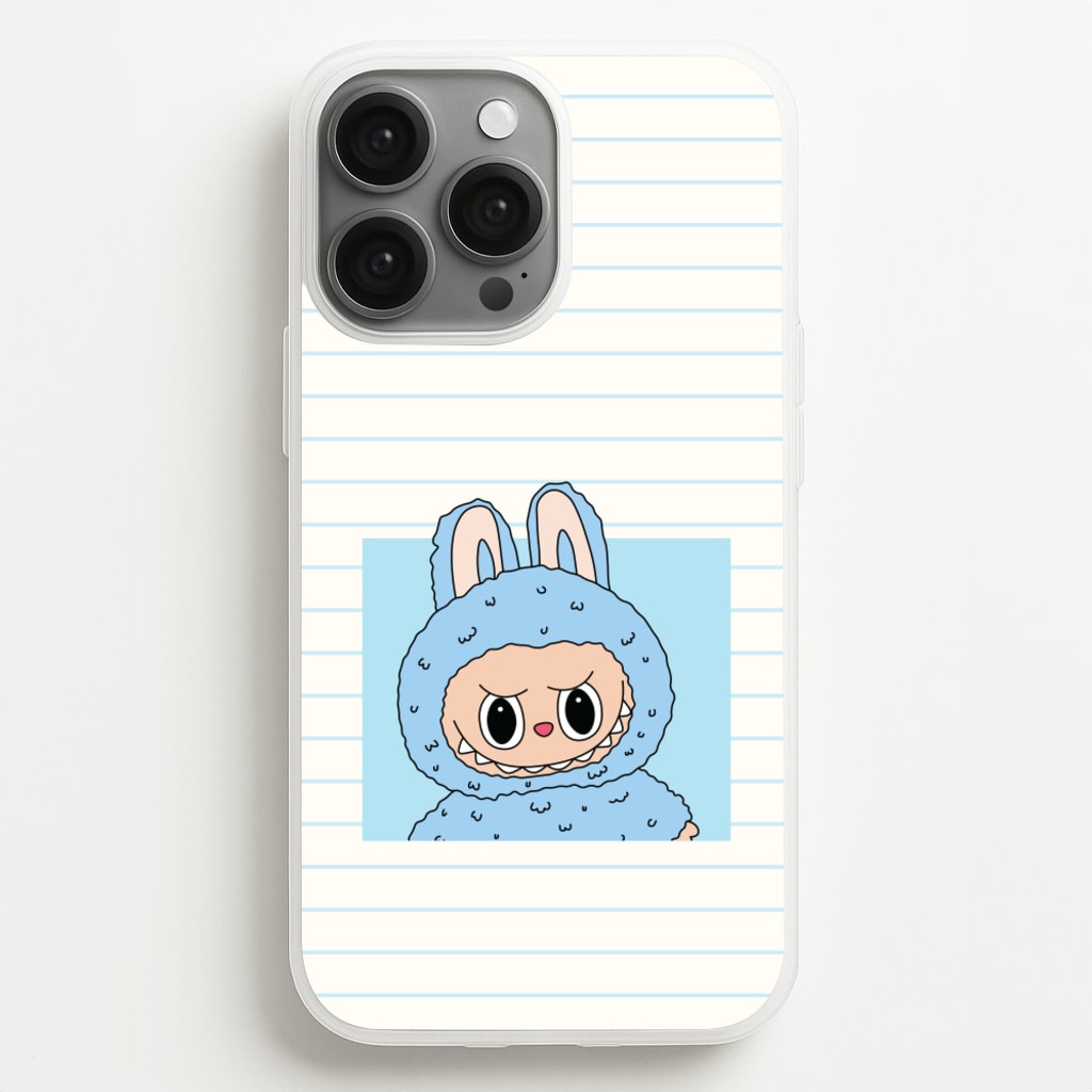 Cute Blue Notebook Monster - Plushy Phone Case for iPhone 13 Pro Max