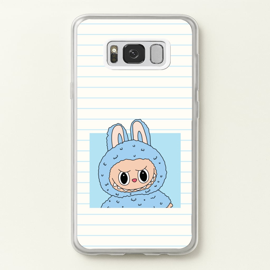 Cute Blue Notebook Monster - Plushy Phone Case for Galaxy S8