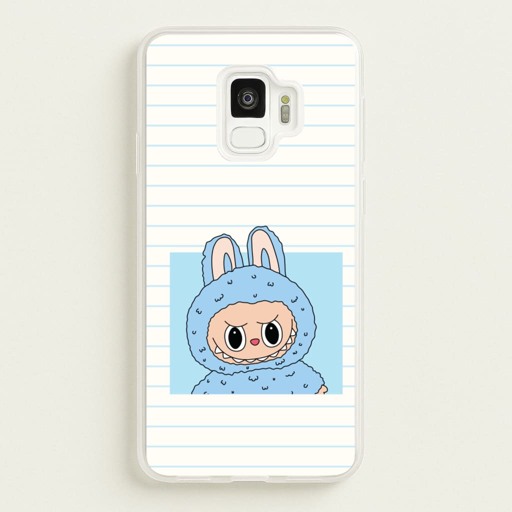 Cute Blue Notebook Monster - Plushy Phone Case for Galaxy S9
