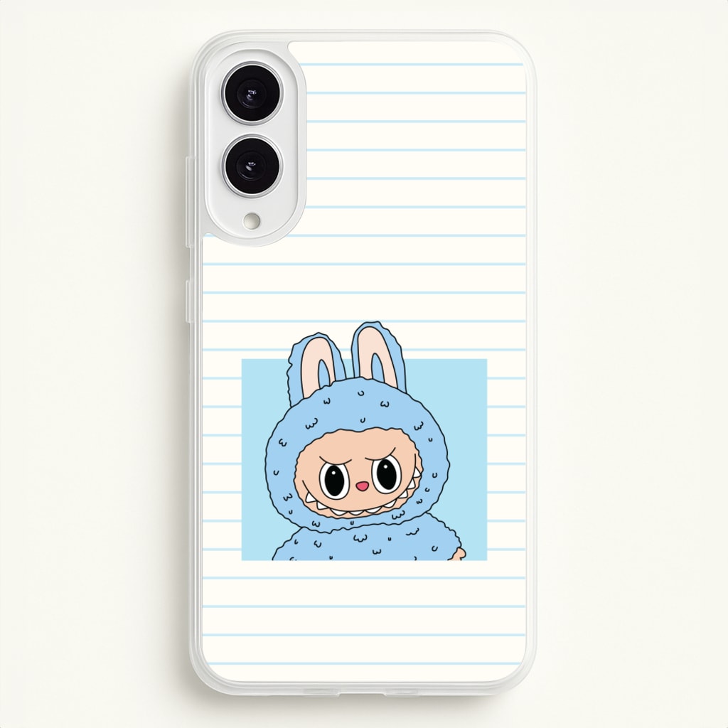 Cute Blue Notebook Monster - Plushy Phone Case for Galaxy S25 Edge