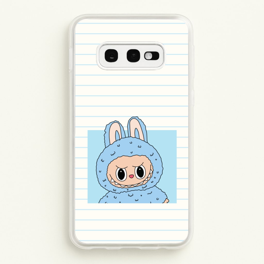Cute Blue Notebook Monster - Plushy Phone Case for Galaxy S10e
