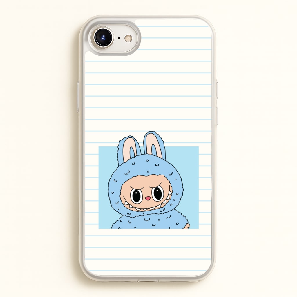 Cute Blue Notebook Monster - Plushy Phone Case for iPhone 6 / 7 / 8 / SE