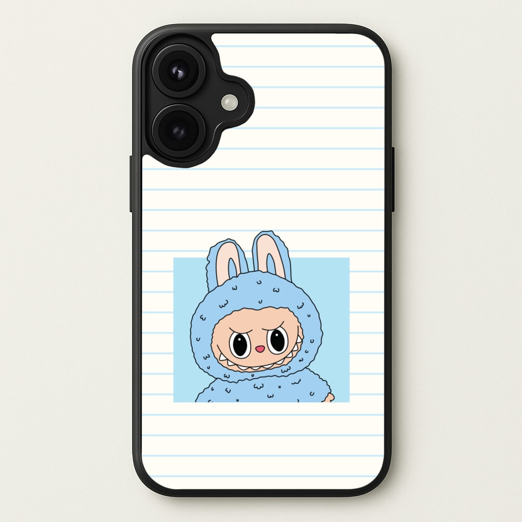 Cute Blue Notebook Monster Phone Case for iPhone 17