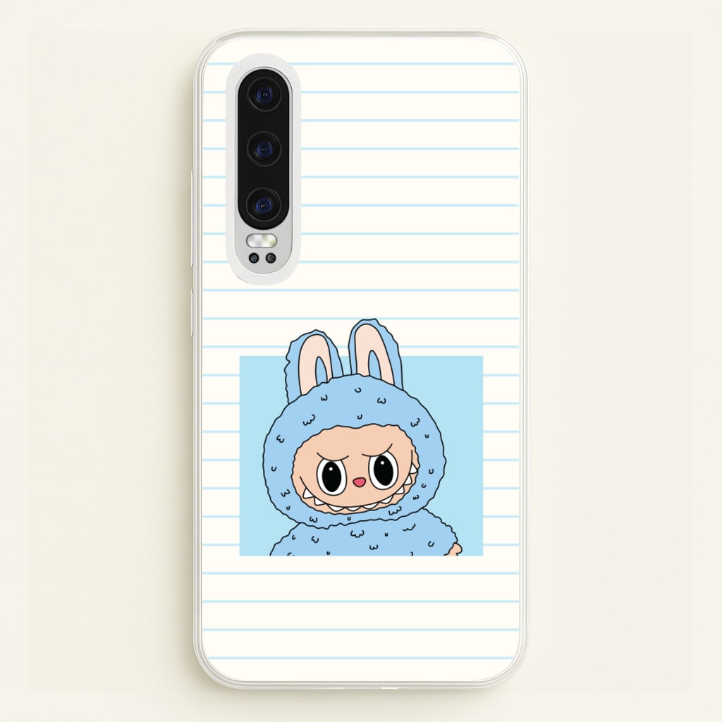 Cute Blue Notebook Monster - Plushy Phone Case for Huawei P30