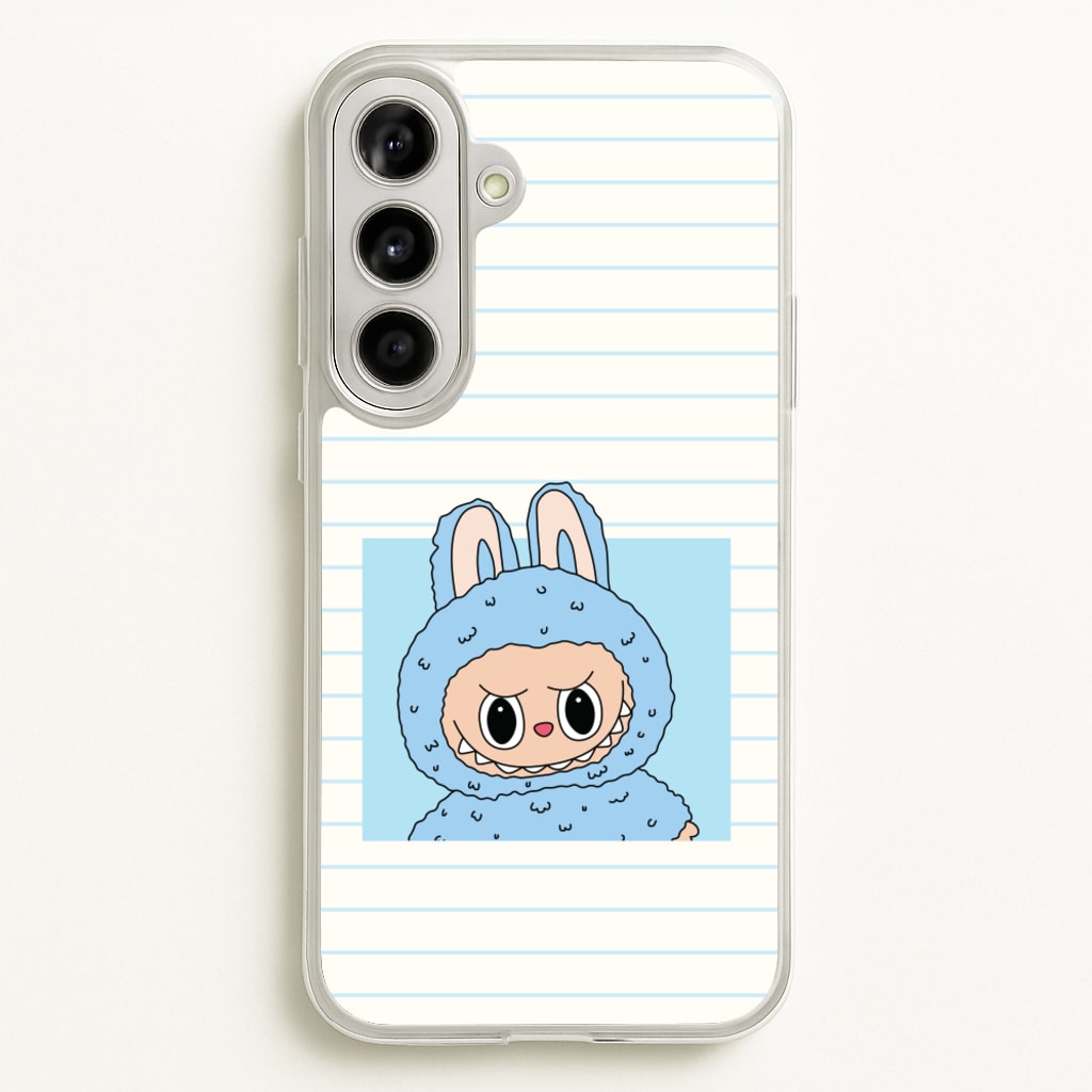 Cute Blue Notebook Monster - Plushy Phone Case for Galaxy A56