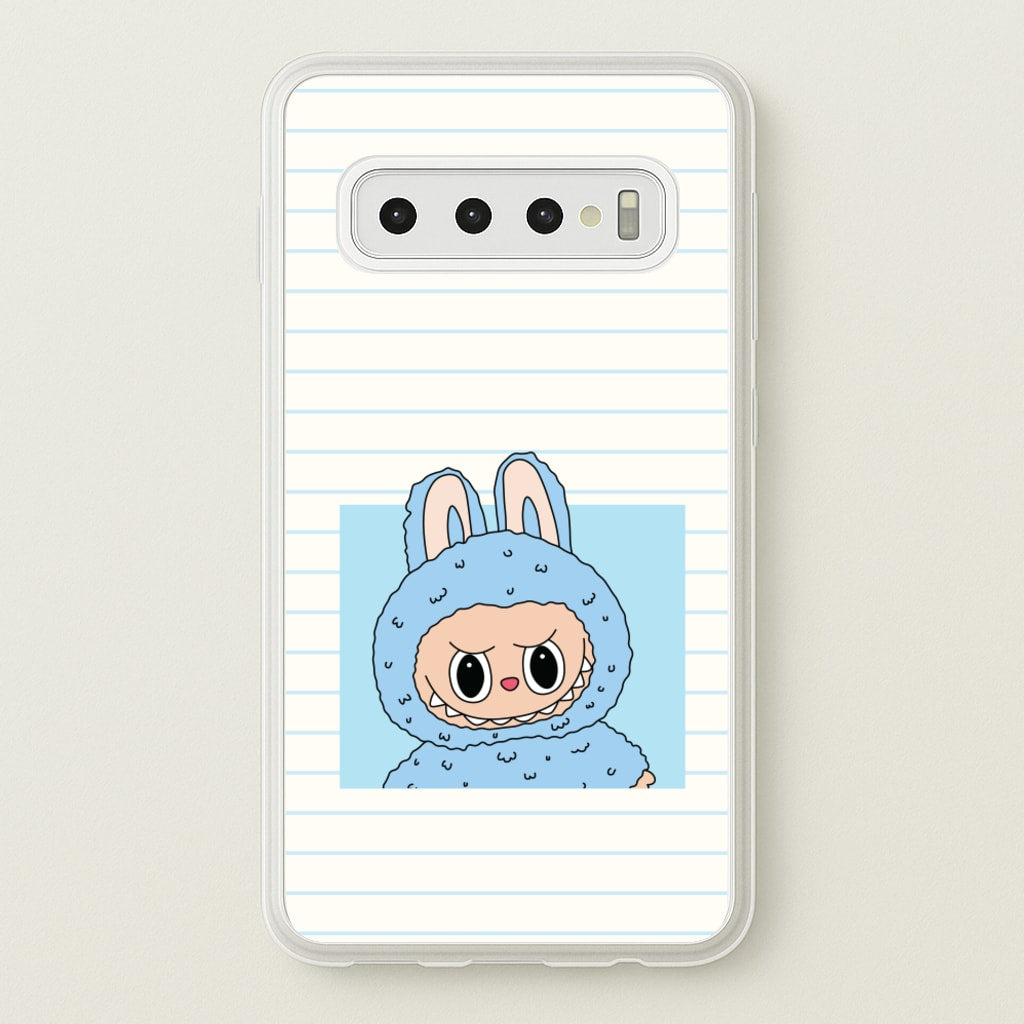 Cute Blue Notebook Monster - Plushy Phone Case for Galaxy S10