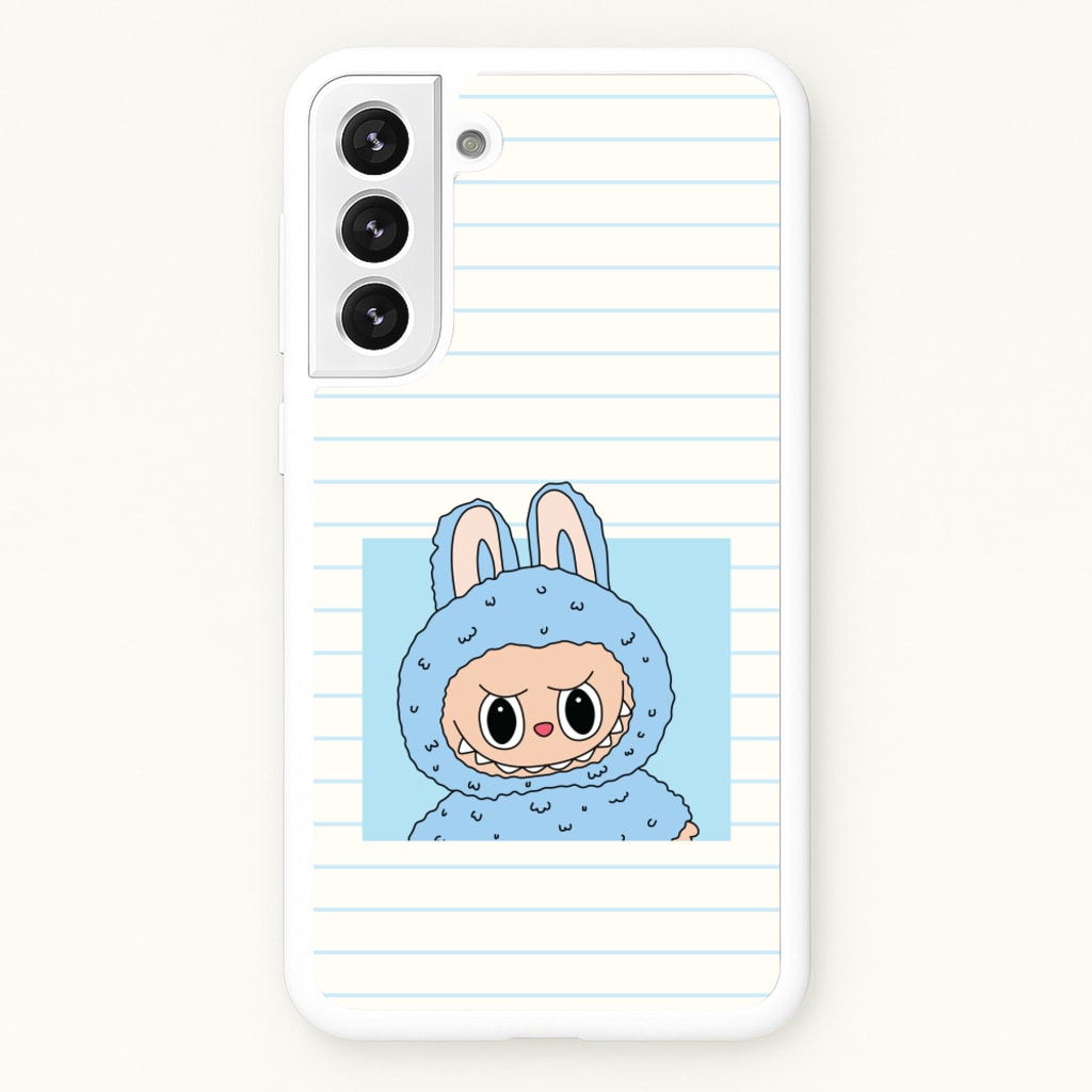 Cute Blue Notebook Monster - Plushy Phone Case for Galaxy S22 Plus