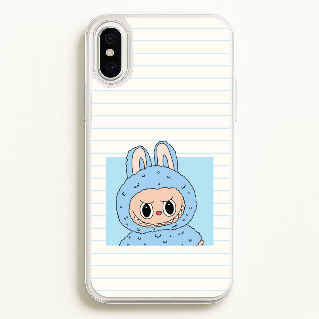 Cute Blue Notebook Monster - Plushy Phone Case for iPhone XS Max