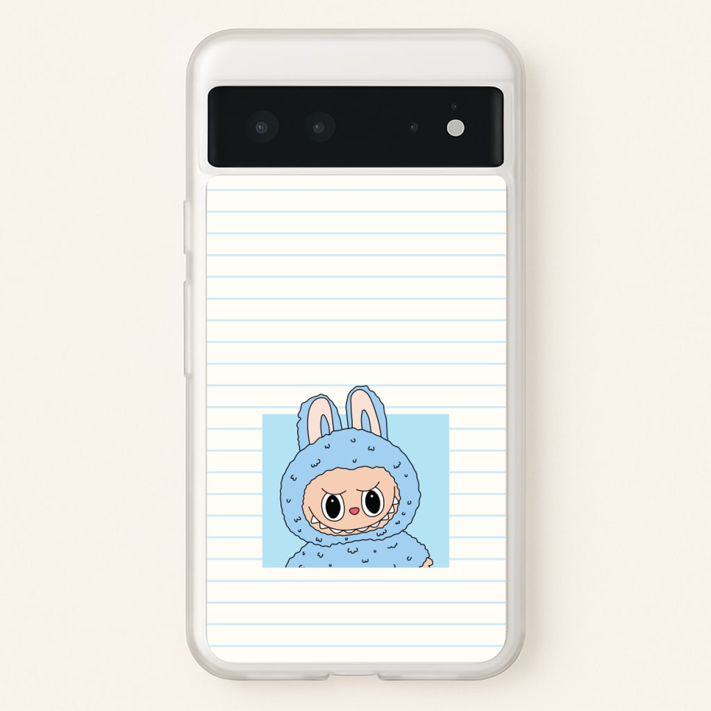 Cute Blue Notebook Monster - Plushy Phone Case for Google Pixel 6