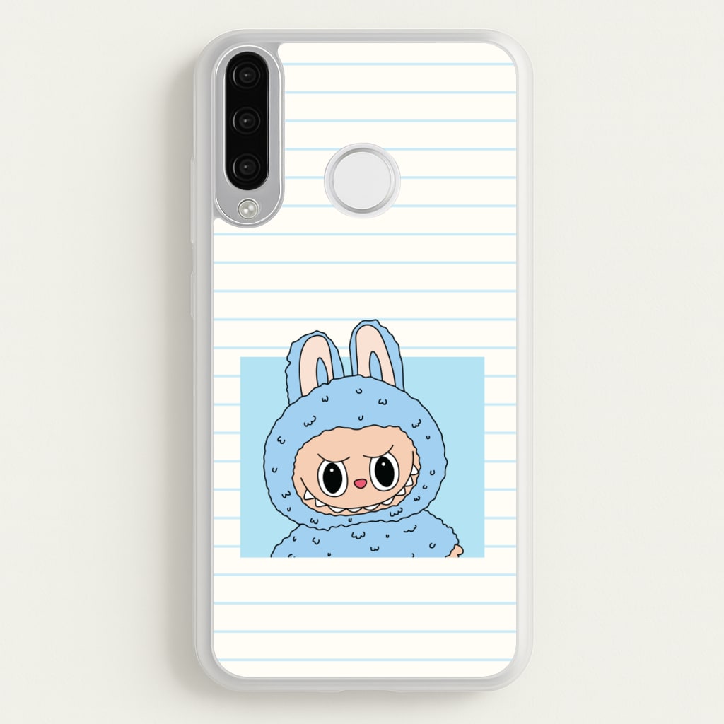 Cute Blue Notebook Monster - Plushy Phone Case for Huawei P30 Lite