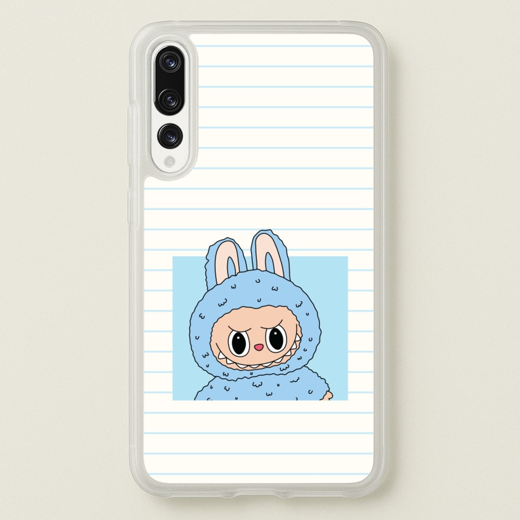 Cute Blue Notebook Monster - Plushy Phone Case for Huawei P20 Pro