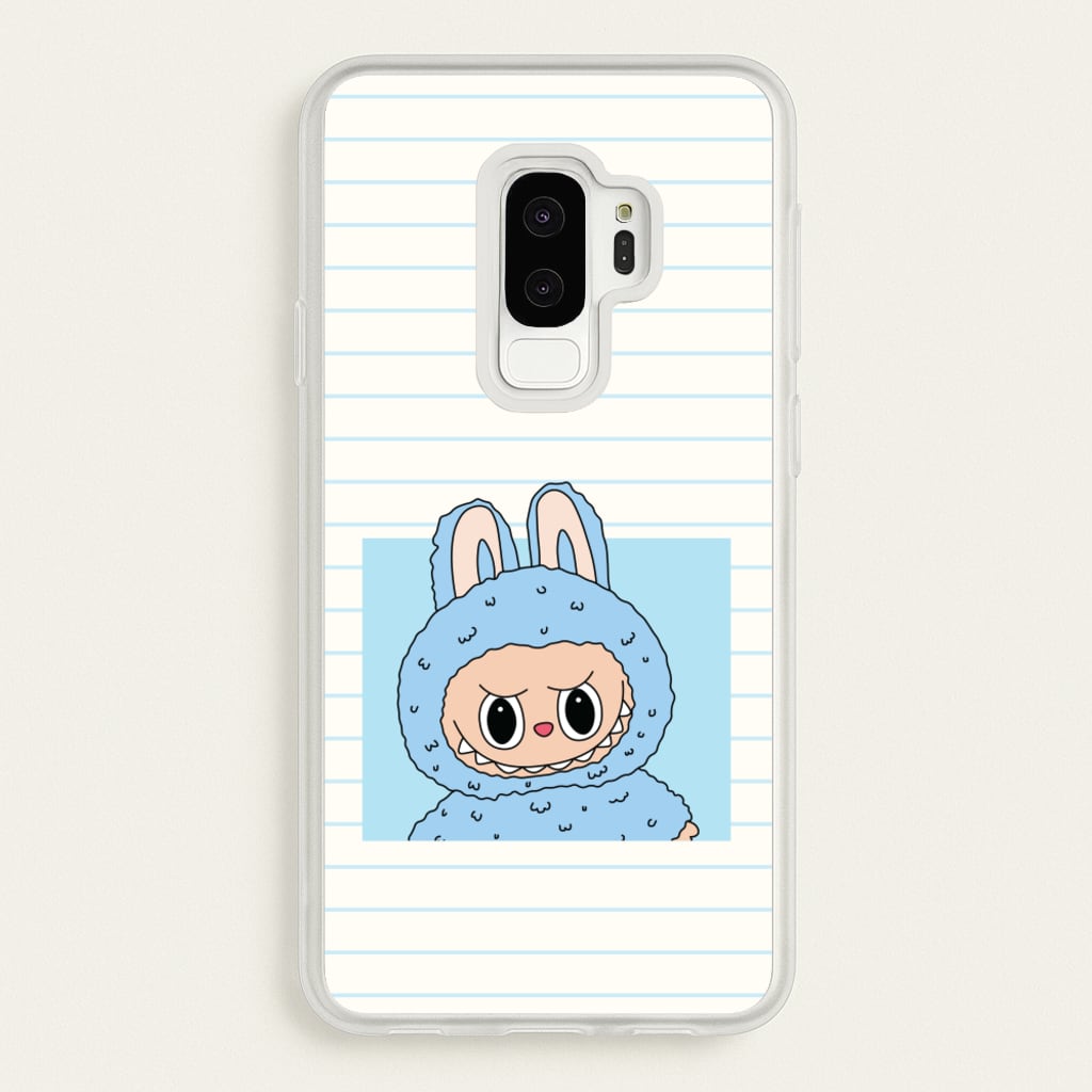 Cute Blue Notebook Monster - Plushy Phone Case for Galaxy S9 Plus