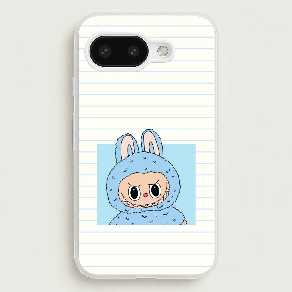 Cute Blue Notebook Monster - Plushy Phone Case for Google Pixel 9a