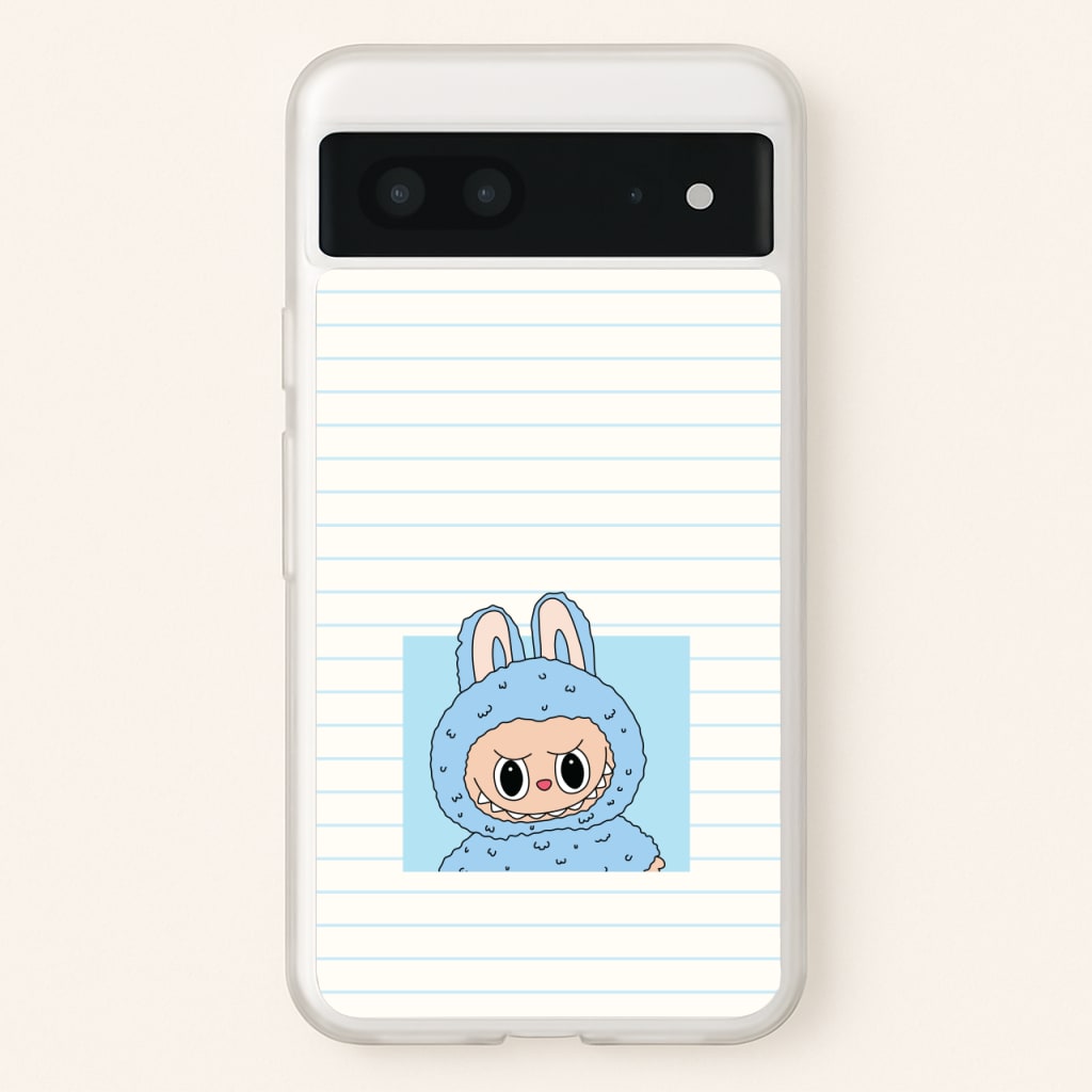 Cute Blue Notebook Monster - Plushy Phone Case for Google Pixel 7