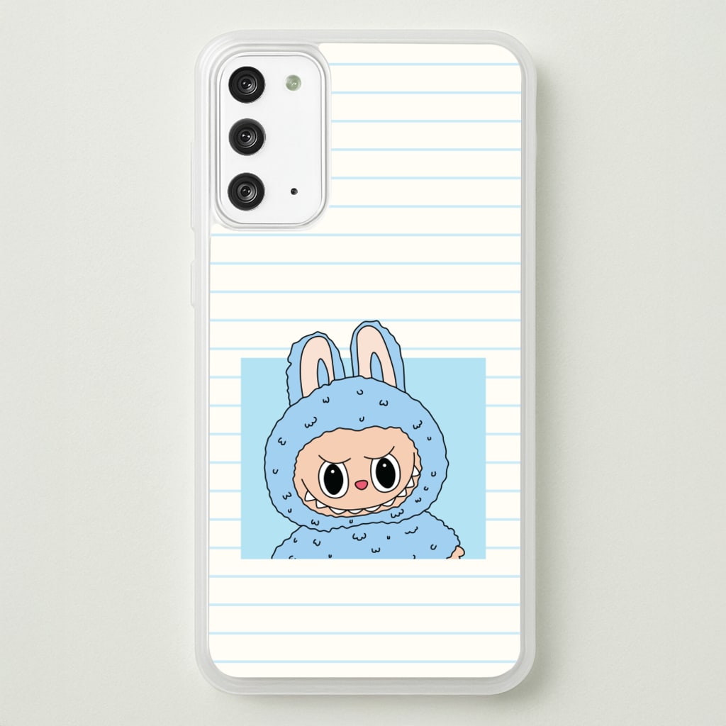 Cute Blue Notebook Monster - Plushy Phone Case for Galaxy Note 20