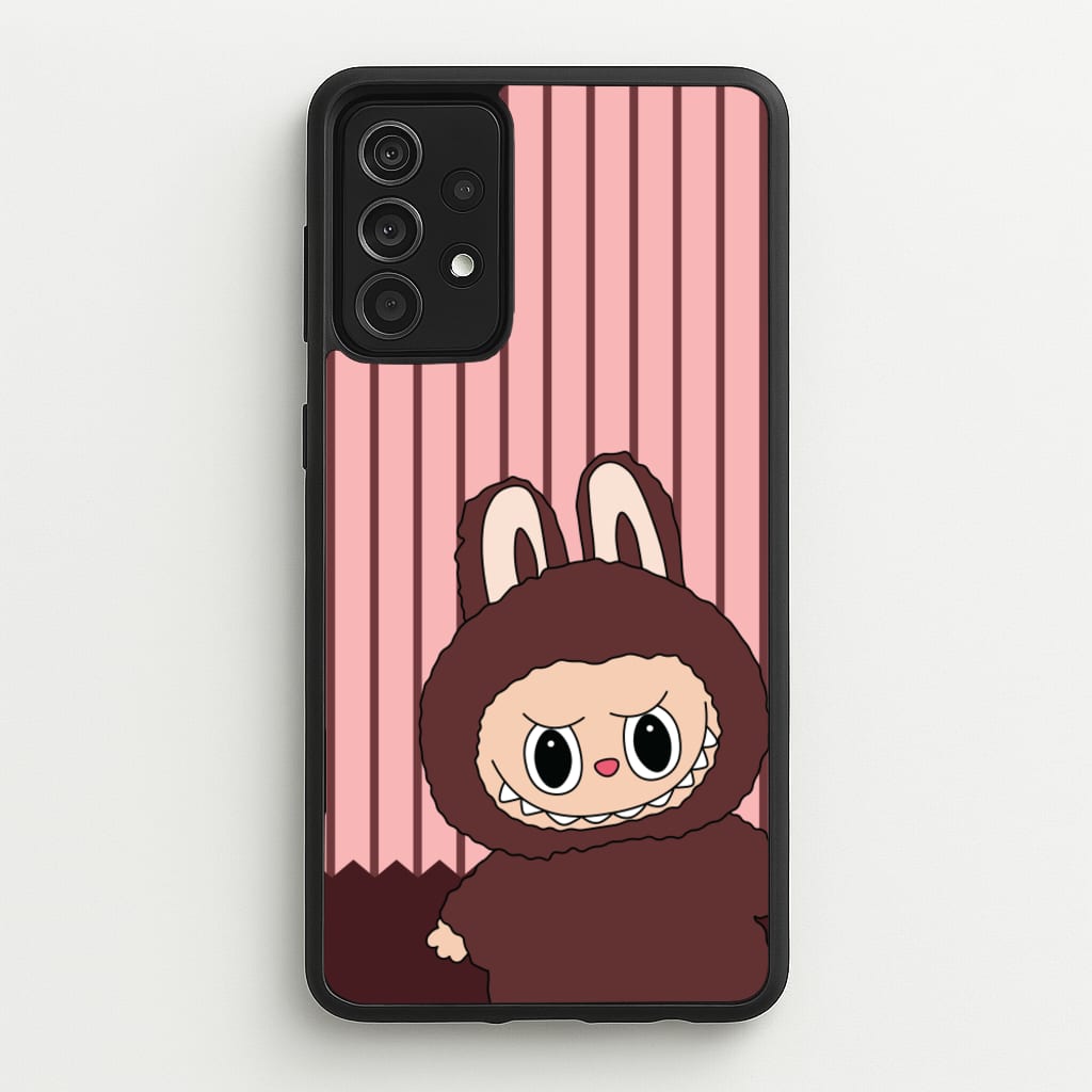 Stripey Cute Brown Monster - Plushy Phone Case for Galaxy A52 / A52s