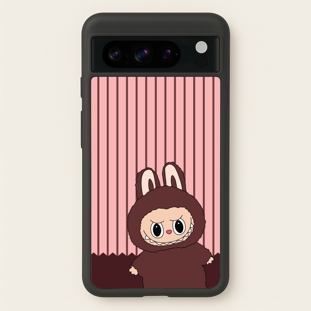 Stripey Cute Brown Monster - Plushy Phone Case for Google Pixel 8 Pro