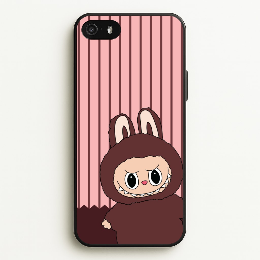 Stripey Cute Brown Monster - Plushy Phone Case for iPhone 5 / 5s / SE 2016