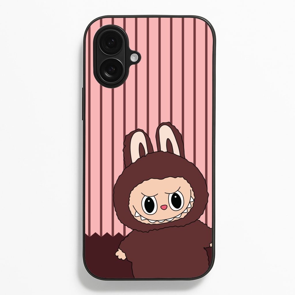 Stripey Cute Brown Monster - Plushy Phone Case for iPhone 16 Plus