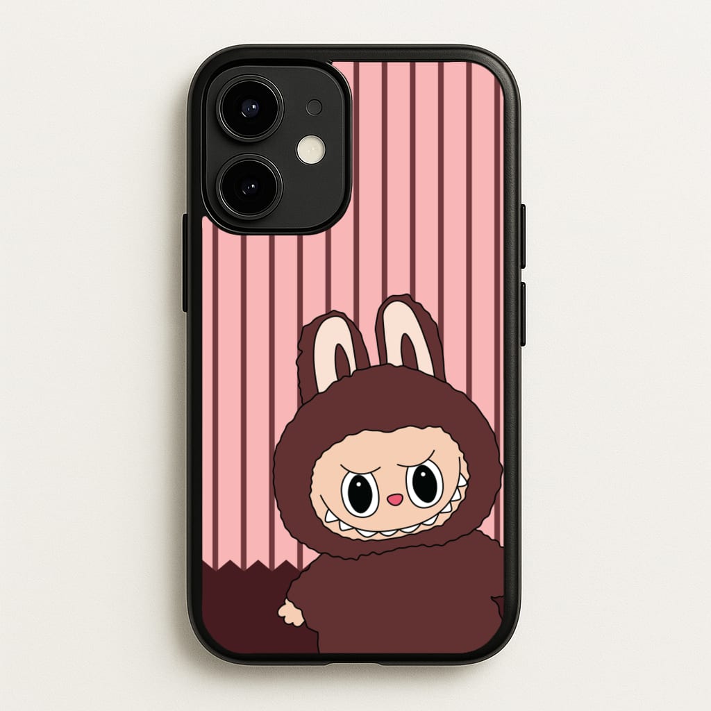 Stripey Cute Brown Monster - Plushy Phone Case for iPhone 12 Mini