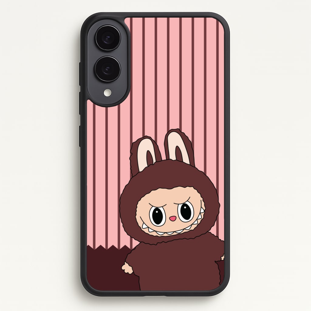 Stripey Cute Brown Monster - Plushy Phone Case for Galaxy S25 Edge