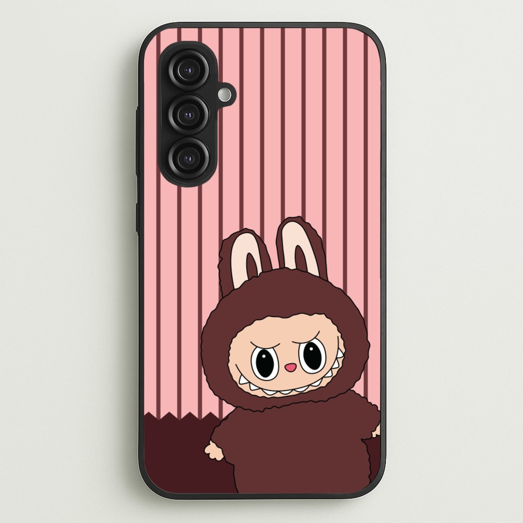 Stripey Cute Brown Monster - Plushy Phone Case for Galaxy S23FE
