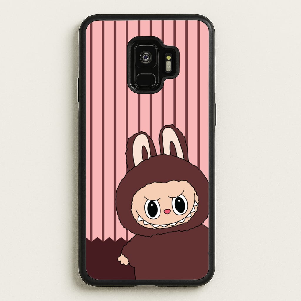 Stripey Cute Brown Monster - Plushy Phone Case for Galaxy S9