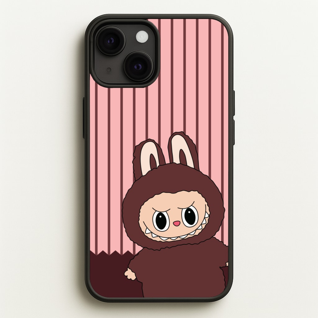 Stripey Cute Brown Monster - Plushy Phone Case for iPhone 13 Mini