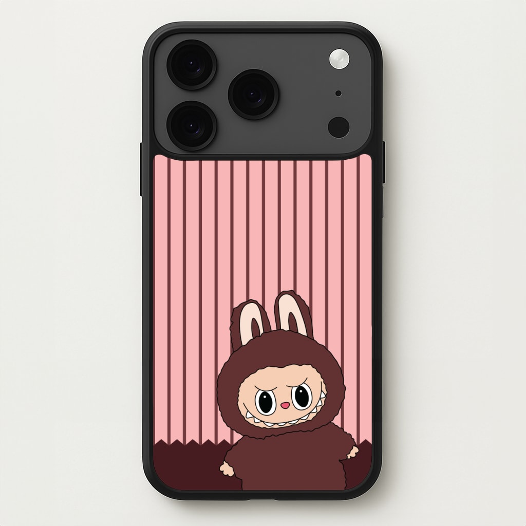 Stripey Cute Brown Monster Phone Case for iPhone 17 Pro Max